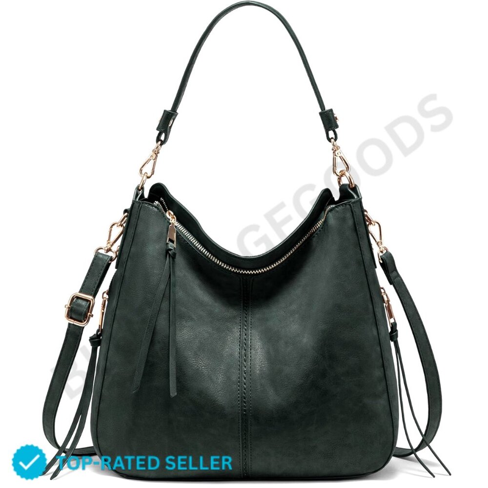 Brand New Realer Hobo Large Green Faux Leather